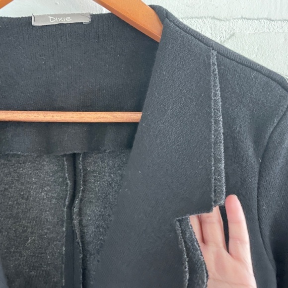 Dixie Knit Blazer Y2K vibe Italian Designer Wool Polyamid Black Single button M - Picture 5 of 10